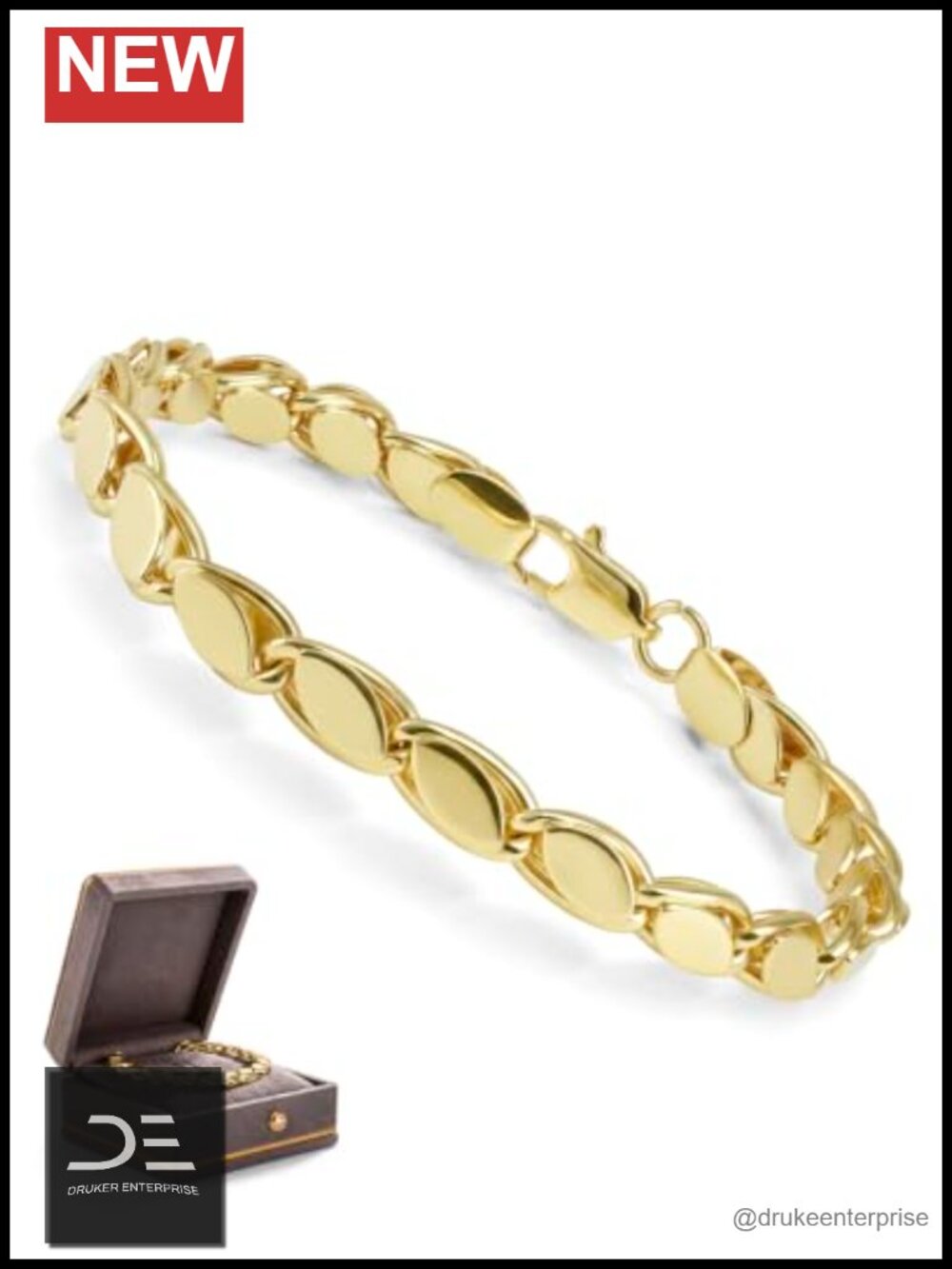 14K Gold Plated Laurel Link Bracelet, Greek Goddess Inspired Chain Jewelry